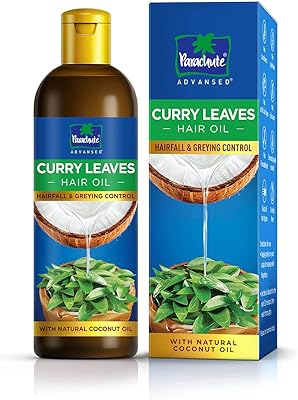 Huile capillaire avancée parachute à l'extrait de feuilles de curry, à l'huile