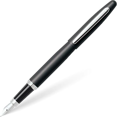 Stylo plume sheaffer vfm noir mat avec garniture chromée et pointe fine