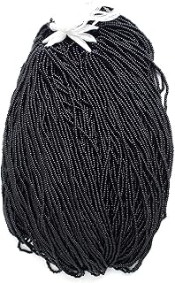 Perles de rocaille en verre tchèque 11/0 (diamètre 2,1 mm) perles noires opaques