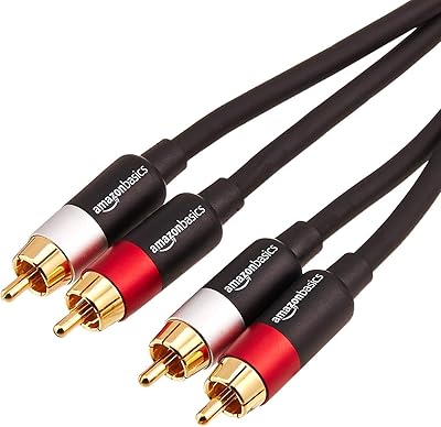 Câble d'amplificateur rca stéréo amazonbasics 2 ports mâle vers 8