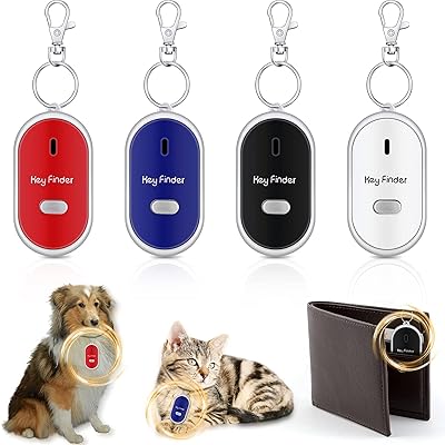 Localisateur de clés, 4 pièces, localisateur de clés, lumière led, contrôle du son