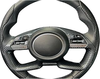 Couvre volant en fibre de carbone coloré rohi pour hyundai elantra 2021-2023, santa