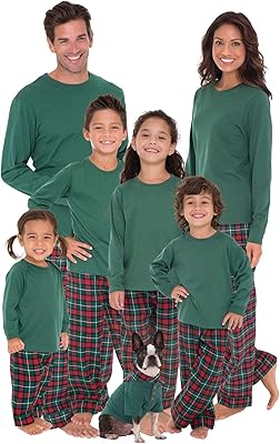 Pyjama familial classique assorti - pyjama assorti, gris, rouge/vert