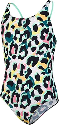 Maillot de bain speedo junglespeak olver pour fille, noir/blanc, 15-16 ans