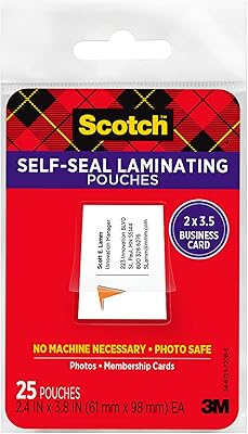 Sacs adhésifs auto-scellants scotch, paquet de 25, format carte de visite (ls851g)