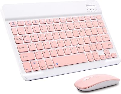 Ensemble clavier et souris bluetooth rechargeables ultra fins pour apple ipad, iphone ios 13 et supérieur, samsung, tablettes, smartphones android et windows (rose). Des économies substantielles vous attendent sur Diaytar