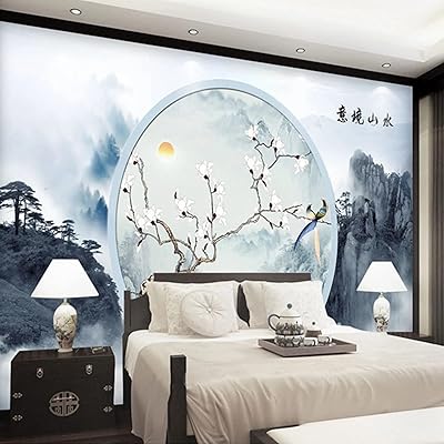 Paysage naturel fleurs grue papier peint papier peint chambre salon canapé tv toile