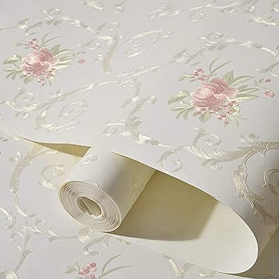 Papier peint intissé 3d à motif floral en relief, motif floral damas, amovible