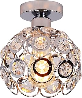 Janeed mini lustre de plafond en cristal, mini plafonnier en cristal, lampe chromée