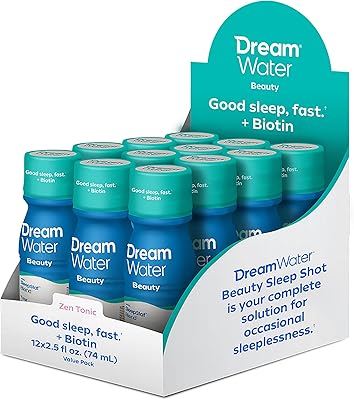 Complément alimentaire dreamwater beauty sleep aid, mélatonine 5 mg, gaba, 5-htp, plus biotine