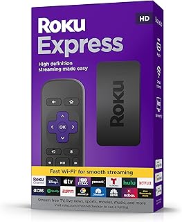 Boîtier de streaming roku express hd (nouveau, 2022) avec câble hdmi haut débit