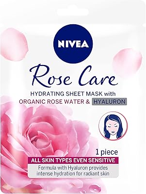 Masque en tissu hydratant pour le visage nivea rose care à l'eau