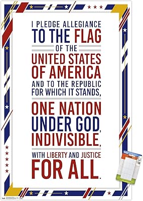 Affiche murale trends international états-unis d'amérique - serment d'allégeance, 22,375" x 34", ensemble d'affiches et de supports. Des économies garanties sur chaque commande avec Diaytar