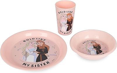 Vaisselle disney la reine des neiges | l'ensemble comprend une assiette, un bol