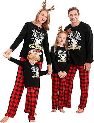 Ensemble pyjama de noël familial assorti composé d'un haut à imprimé lettres