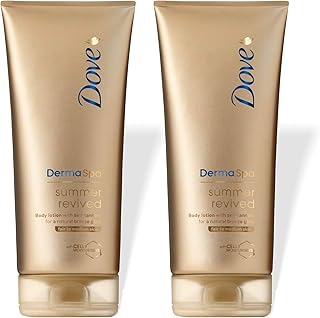 Lait corporel revitalisé dove dermaspa summer pour peaux claires à moyennes, 200 ml