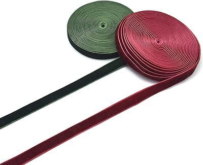 Ruban de velours 1 cm 8 mètres 2 rouleaux 4 mètres tissu vintage