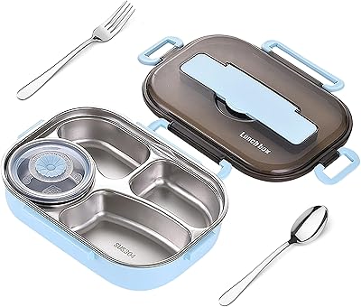 Boîte à déjeuner bento en acier inoxydable de grande capacité pour enfants