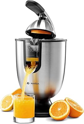 Presse-agrumes électrique eurolux pour orange citron et pamplemousse 160 w en acier
