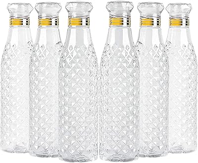 Ensemble de 6 bouteilles d'eau transparentes cretivo de 1 l ensemble en plastique
