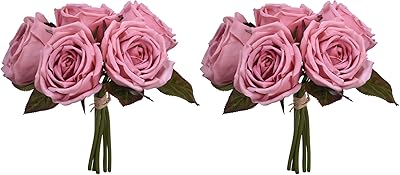Yatai bouquet de mariage 10 têtes de fleurs artificielles au toucher réel, fleurs