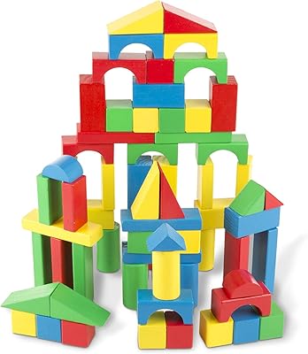Ensemble de blocs de construction en bois melissa & doug - 100 blocs
