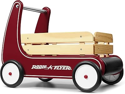 Radio flyer classic walker, jouet assis-debout, marcheur en bois, 1 à 4 ans