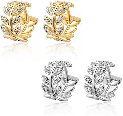 Ensemble de boucles d'oreilles créoles plaquées or 18 carats pour femme, 14 mm