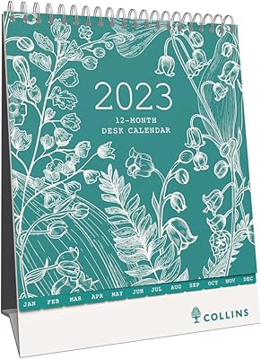 Calendrier de bureau collins tara 2023 (220 x 175 mm) pages mensuelles, liaison