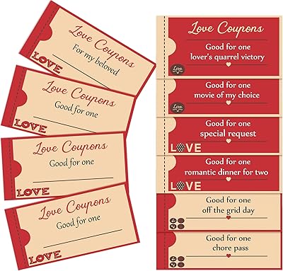 30pcs coupons d'amour pour lui ou elle coupon romantique drôle cadeau