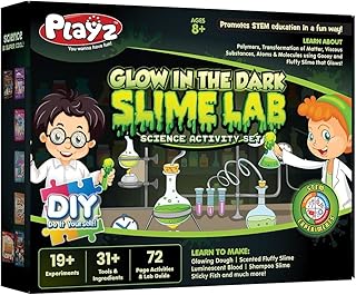 Kit scientifique playz glow in the dark slime avec plus de 19 expériences