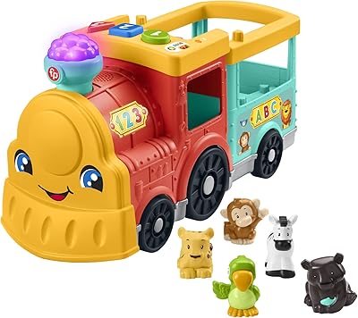 Fisher-price big animal train de little people, voiture à pousser avec lumières, musique