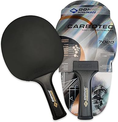 Raquette de tennis de table donic-schildkrut carbotech 7000, 100 % carbone, poignée concave
