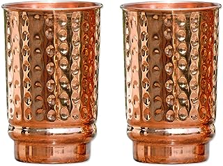Ensemble de tasses en cuivre pur martelé, 2 pièces, sans doublure, sans revêtement