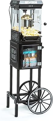 Machine à pop-corn nostalgique - chariot professionnel avec chaudière de 2,5 onces