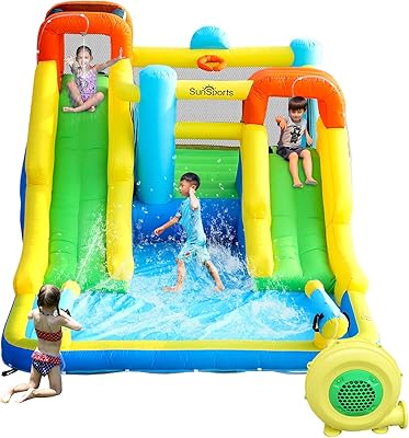 Toboggan aquatique gonflable sun sports château extérieur pour enfants maison de rebond