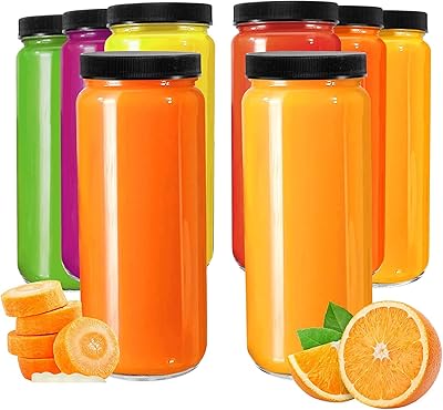 Bouteilles de jus en verre de 16 oz avec couvercles gobelets à