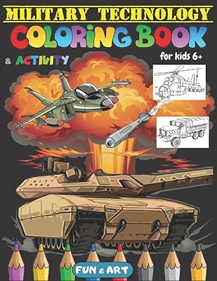 Livre de coloriage et d'activités sur la technologie militaire : beaucoup