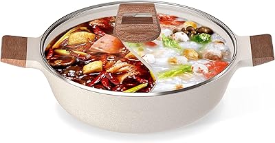 Marmite shabu shabu double saveur avec séparateur, marmite antiadhésive double face, marmite divisée