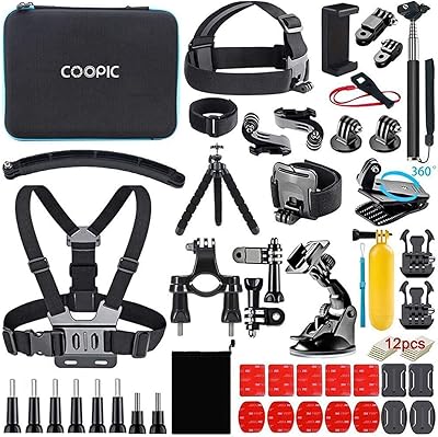 Kit d'accessoires pour caméra d'action copic 58 en 1 compatible avec gopro max