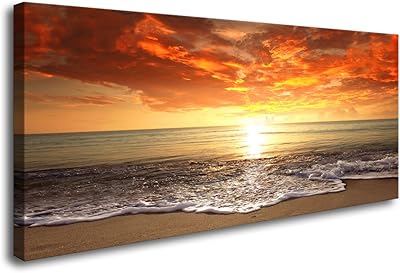 Baisuart-s0162 impressions sur toile art mural coucher de soleil océan plage photos peintures