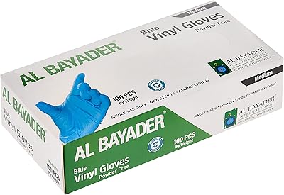 Gants jetables en vinyle bayader non poudrés pour examen médical - couleur bleu