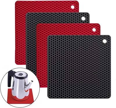 Dessous de verre en silicone, manique et porte-cuillère, tapis de séchage antidérapant résistant