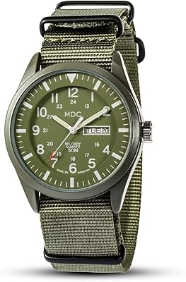 Mdc 12/24 heures montre militaire hommes tactique, montre-bracelet étanche 5atm, montre-bracelet analogique