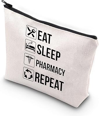 Zjxhpo cadeau de pharmacien pour les femmes eat sleep pharmacie répéter trousse