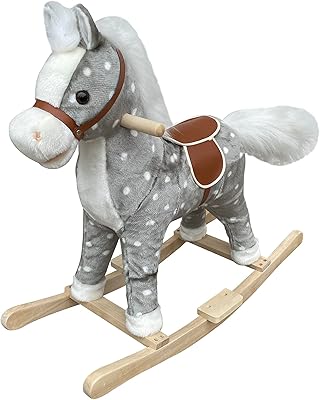 Joli cheval à bascule pour enfants lb 501 avec base en bois, matériau