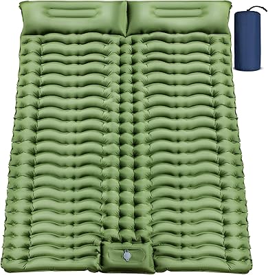 Coussin de couchage de camping double, matelas de camping gonflable ultra léger