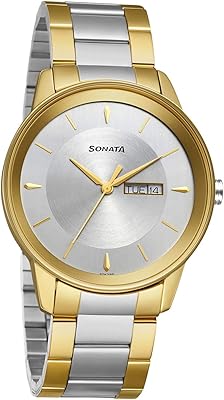 Montre analogique sonata avec cadran argenté pour homme par utsav 2020 - 7133bm03/np7133bm03