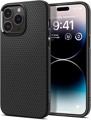 Coque spigen liquid air conçue pour iphone 14 pro - noir mat