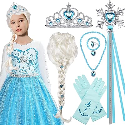 Perruque elsa la reine des neiges taco bear avec couronne de princesse elsa, accessoires de costume de princesse elsa pour enfants et filles. Diaytar : Connectez-vous aux meilleures offres
